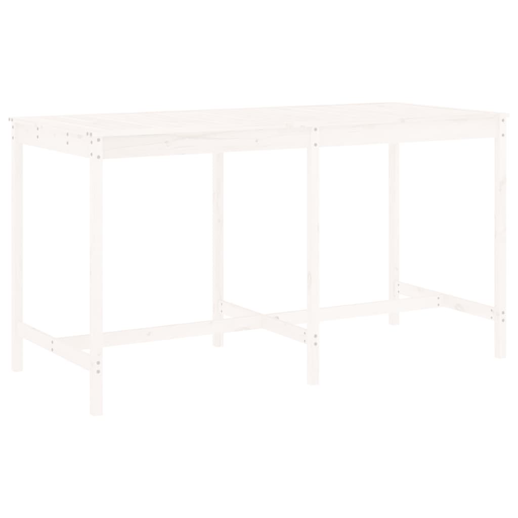 vidaXL Garden Bar Set | White | Solid pine wood | Large | Footrest