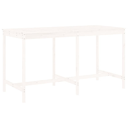 vidaXL Garden Bar Set | White | Solid pine wood | Large | Footrest