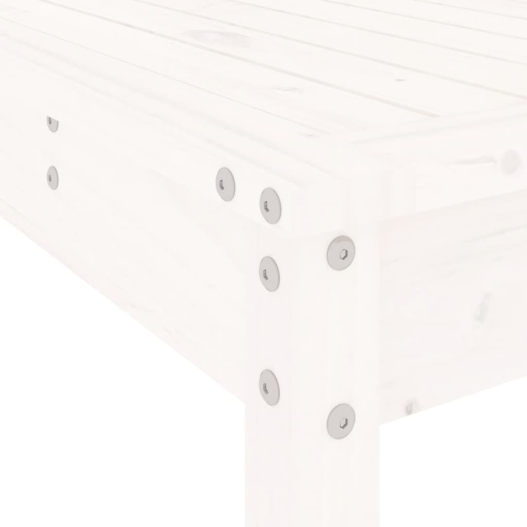 vidaXL Garden Bar Set | White | Solid pine wood | Large | Footrest