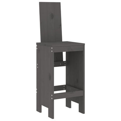 vidaXL Garden Bar Set | Grey | Solid Pine Wood | Large | Footrest