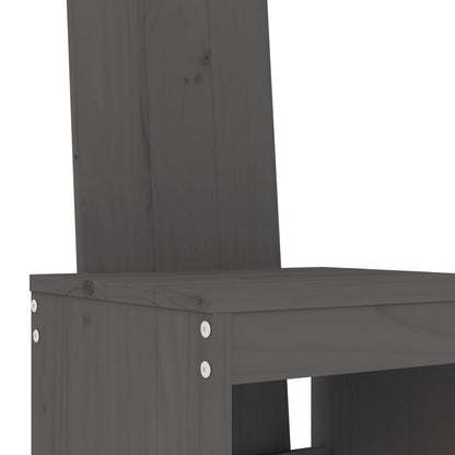 vidaXL Garden Bar Set | Grey | Solid Pine Wood | Large | Footrest