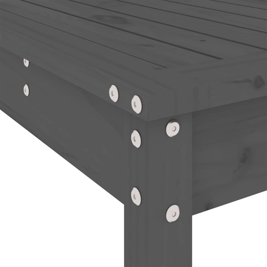 vidaXL Garden Bar Set | Grey | Solid Pine Wood | Large | Footrest