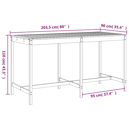 vidaXL 9 Piece Garden Bar Set Grey Solid Wood Pine
