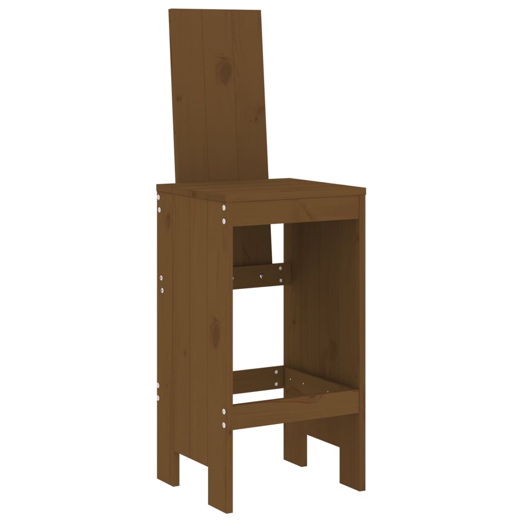 vidaXL Garden Bar Set | Honey brown | Solid pine wood | Fits 8 people | Footrest