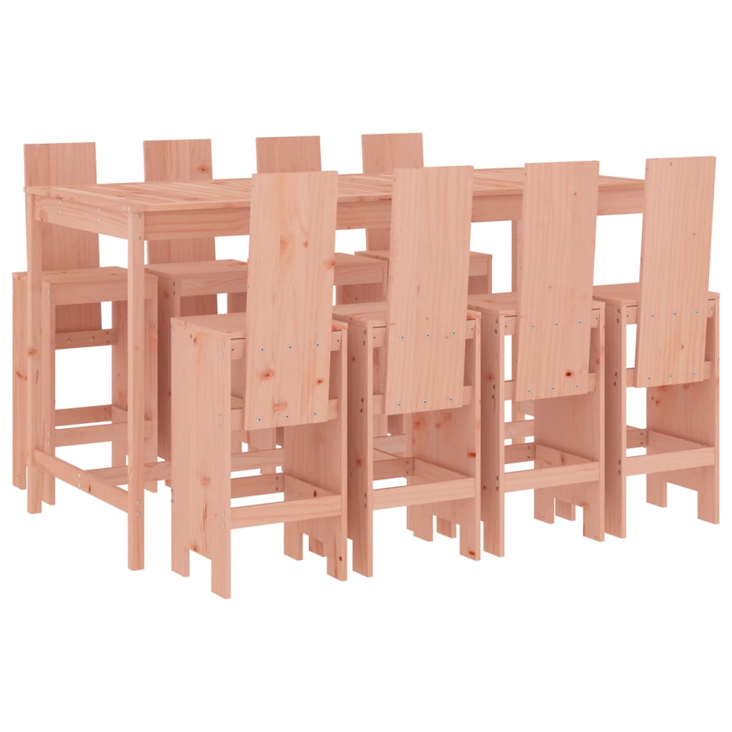 vidaXL Garden Bar Set | Natural Wood | Solid Douglas Wood | Table for 8