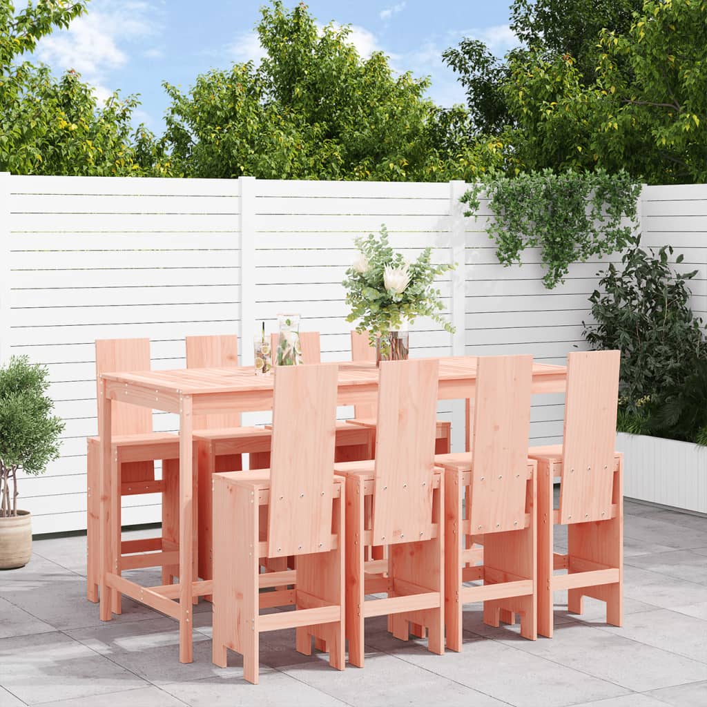vidaXL Garden Bar Set | Natural Wood | Solid Douglas Wood | Table for 8