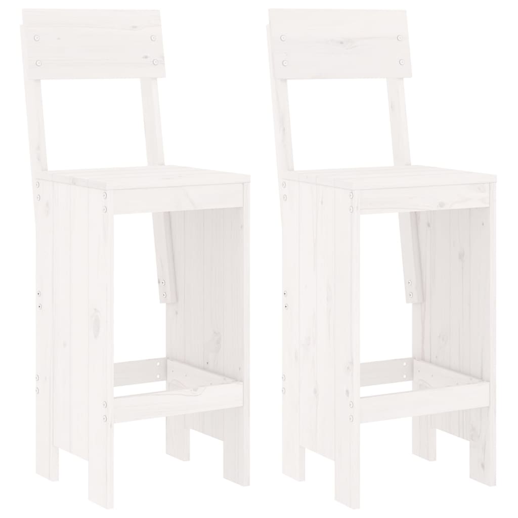 vidaXL 3 Piece Garden Bar Set White Solid Wood Pine