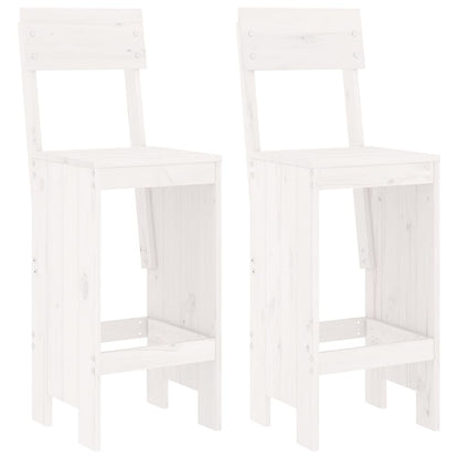 vidaXL 3 Piece Garden Bar Set White Solid Wood Pine