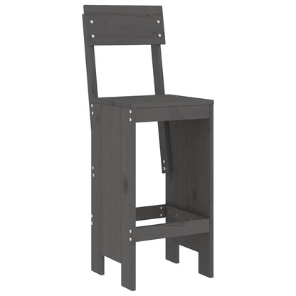 vidaXL 3 Piece Garden Bar Set Grey Solid Wood Pine