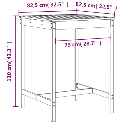 vidaXL 3 Piece Garden Bar Set Grey Solid Wood Pine