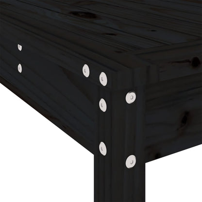 vidaXL 3 Piece Garden Bar Set Black Solid Wood Pine