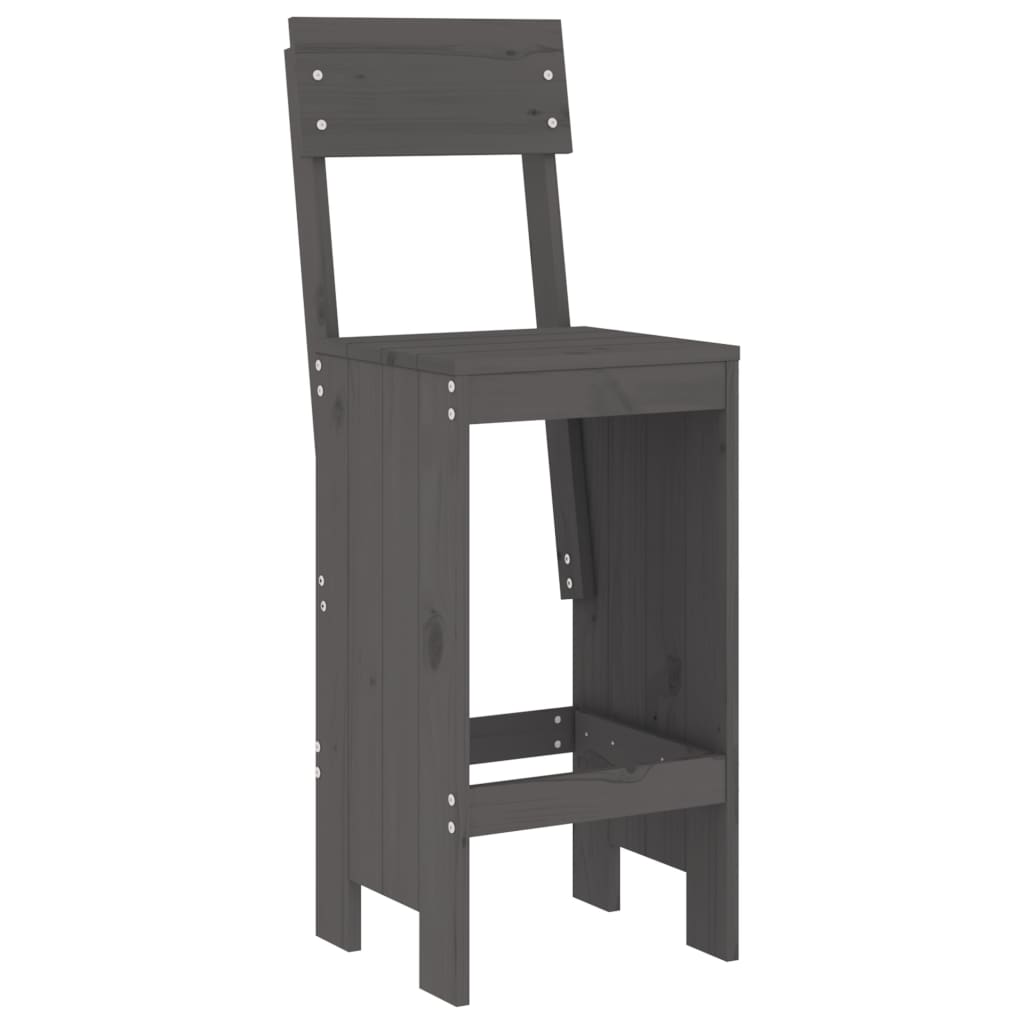 vidaXL 5 Piece Garden Bar Set Grey Solid Wood Pine