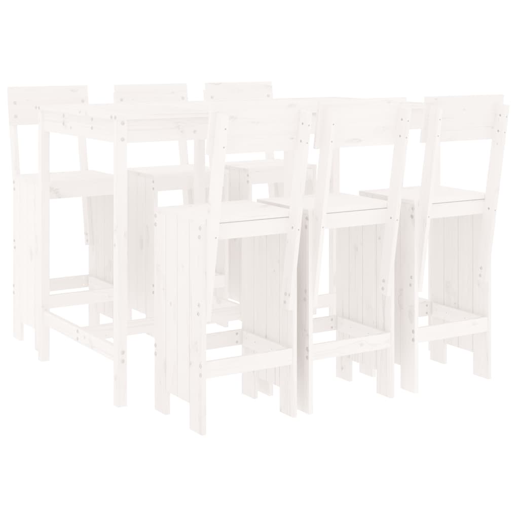 vidaXL Garden Bar Set | White | Solid pine wood | Regular |  Durable
