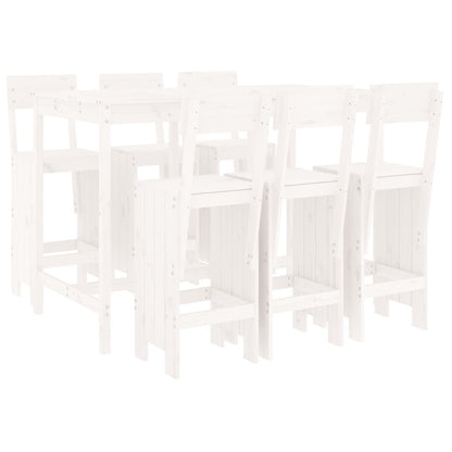 vidaXL Garden Bar Set | White | Solid pine wood | Regular |  Durable