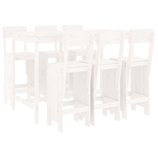 vidaXL Garden Bar Set | White | Solid pine wood | Regular |  Durable
