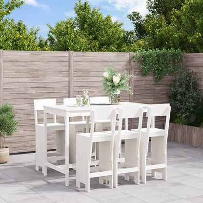 vidaXL Garden Bar Set | White | Solid pine wood | Regular |  Durable
