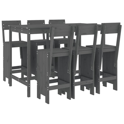 vidaXL Garden Bar Set | Grey | Solid pine wood