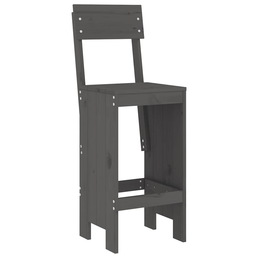 vidaXL 7 Piece Garden Bar Set Grey Solid Wood Pine