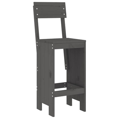 vidaXL 7 Piece Garden Bar Set Grey Solid Wood Pine