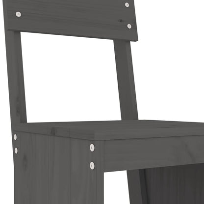 vidaXL Garden Bar Set | Grey | Solid pine wood