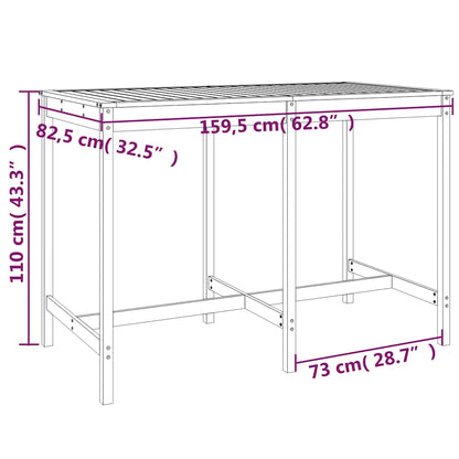 vidaXL 7 Piece Garden Bar Set Grey Solid Wood Pine