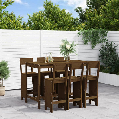 vidaXL Garden Bar Set | Honey brown | Solid pine wood | Medium | Footrest