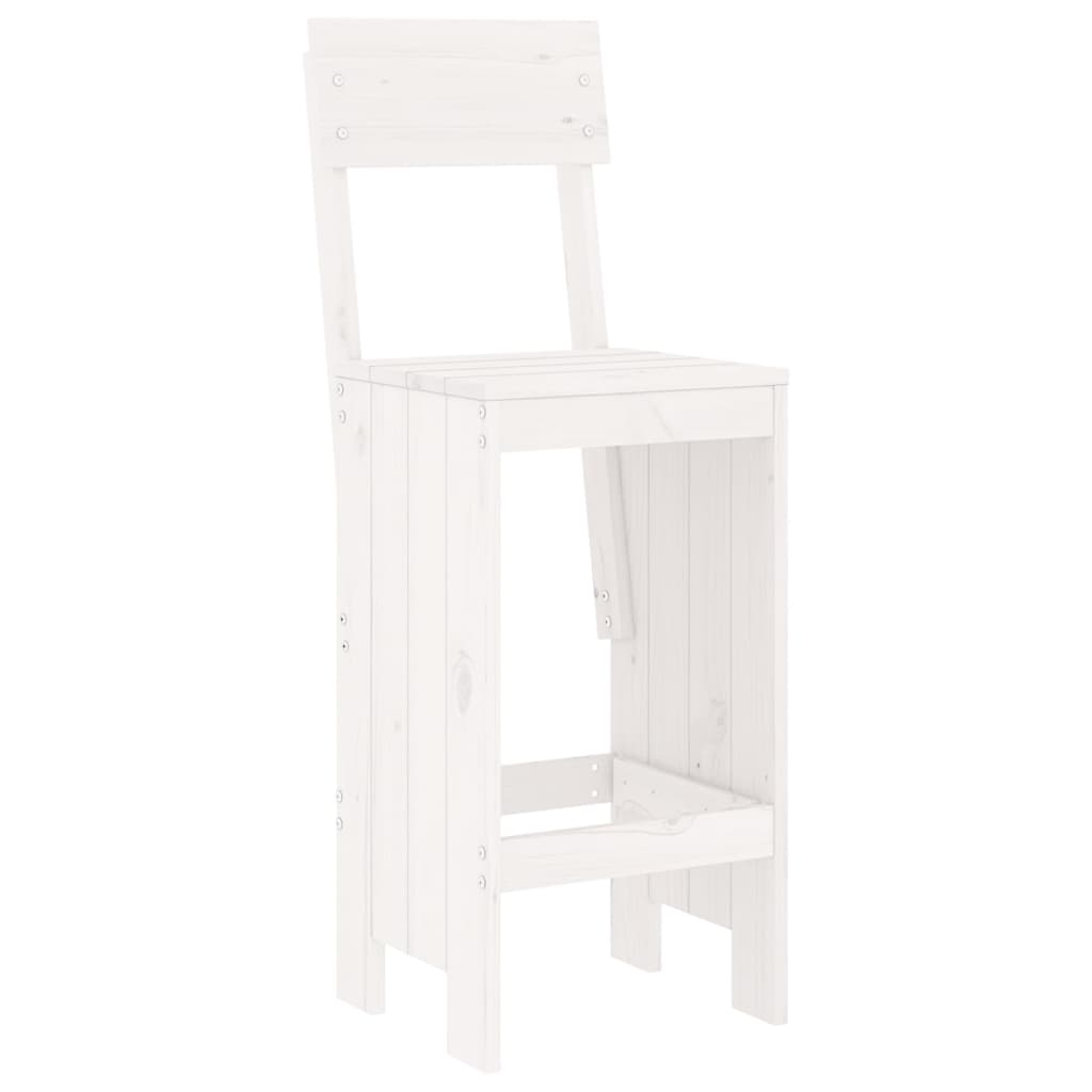 vidaXL Garden Bar Set | White | Solid pine wood | 9 Piece Bar Set | Footrest