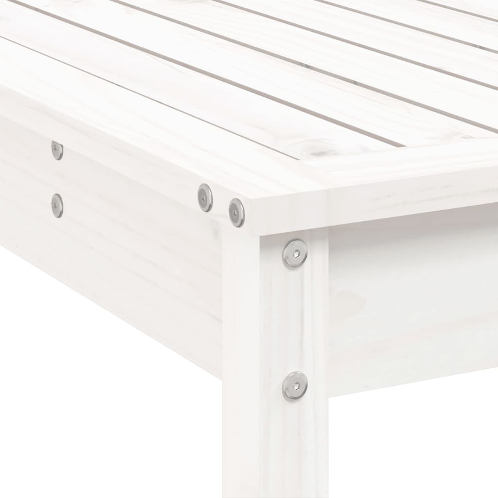 vidaXL Garden Bar Set | White | Solid pine wood | 9 Piece Bar Set | Footrest