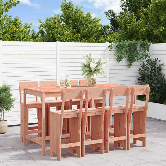 vidaXL Garden Bar Set | Brown | Solid Douglas wood | Large | Footrest