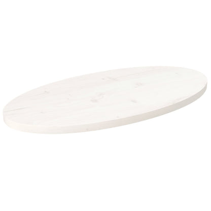 vidaXL Table Top White 70x35x2.5 cm Solid Wood Pine Oval