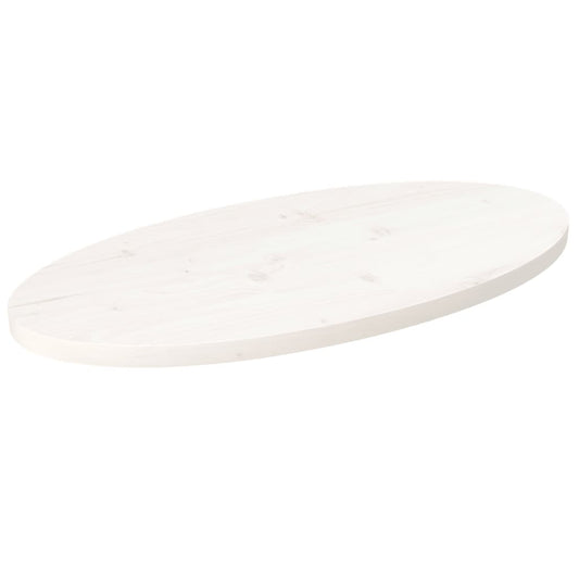 vidaXL Table Top White 70x35x2.5 cm Solid Wood Pine Oval