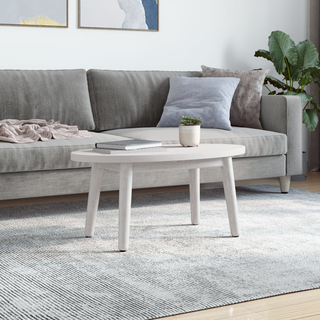 vidaXL Table Top White 70x35x2.5 cm Solid Wood Pine Oval
