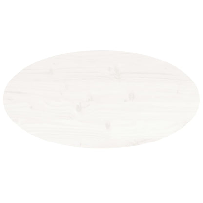 vidaXL Table Top White 70x35x2.5 cm Solid Wood Pine Oval