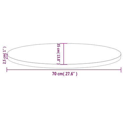 vidaXL Table Top White 70x35x2.5 cm Solid Wood Pine Oval