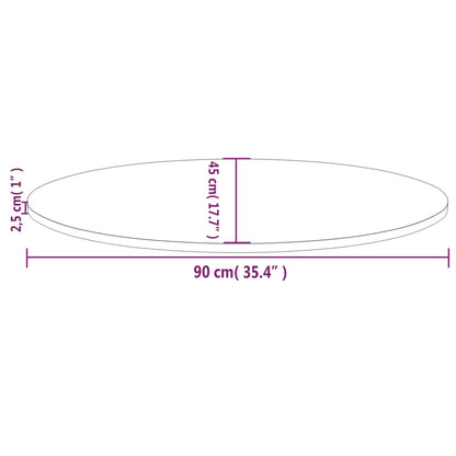 vidaXL Table Top White 90x45x2.5 cm Solid Wood Pine Oval
