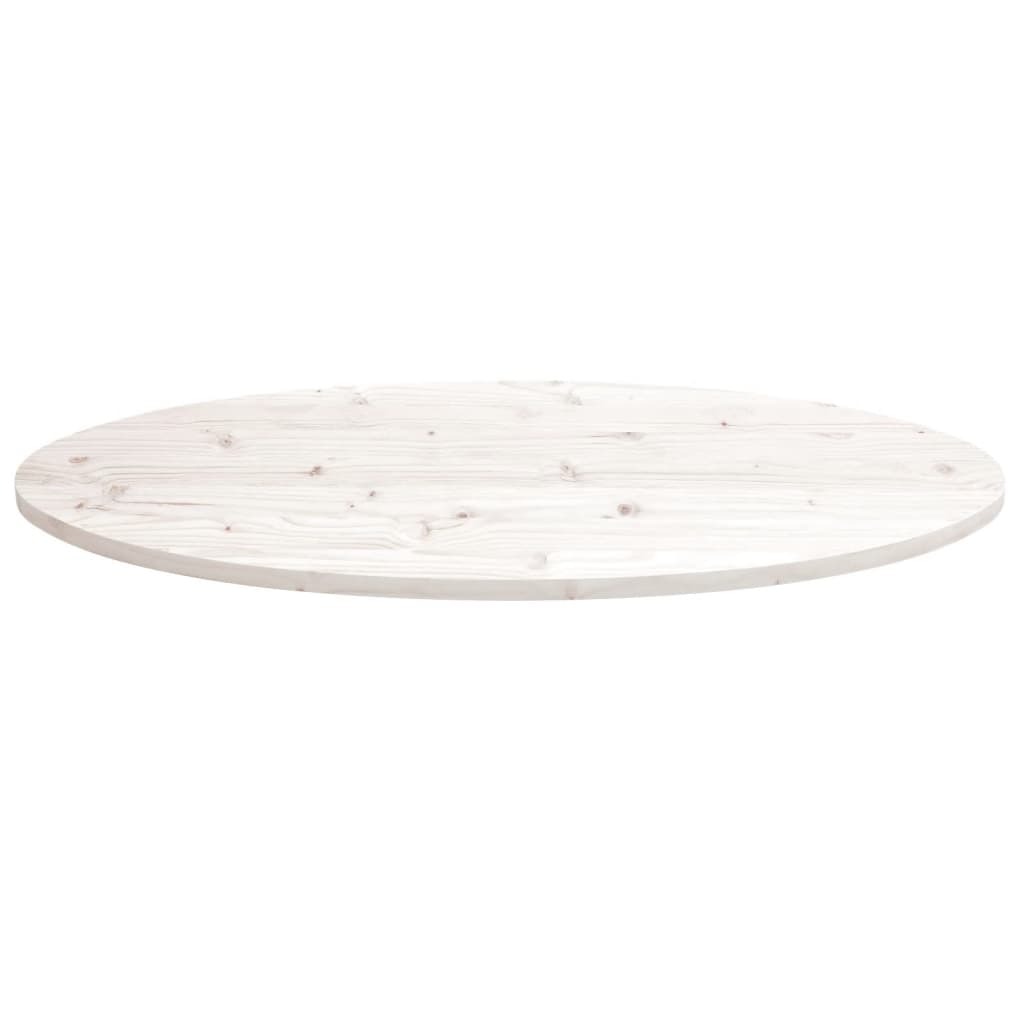 vidaXL Table Top White 100x50x2.5 cm Solid Wood Pine Oval