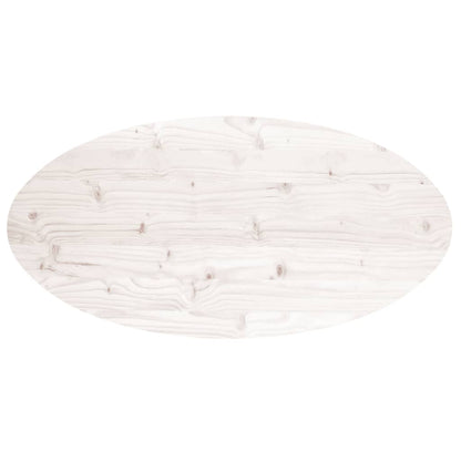 vidaXL Table Top White 100x50x2.5 cm Solid Wood Pine Oval