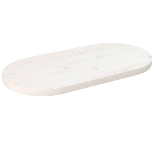 vidaXL Table Top White 60x30x2.5 cm Solid Wood Pine Oval