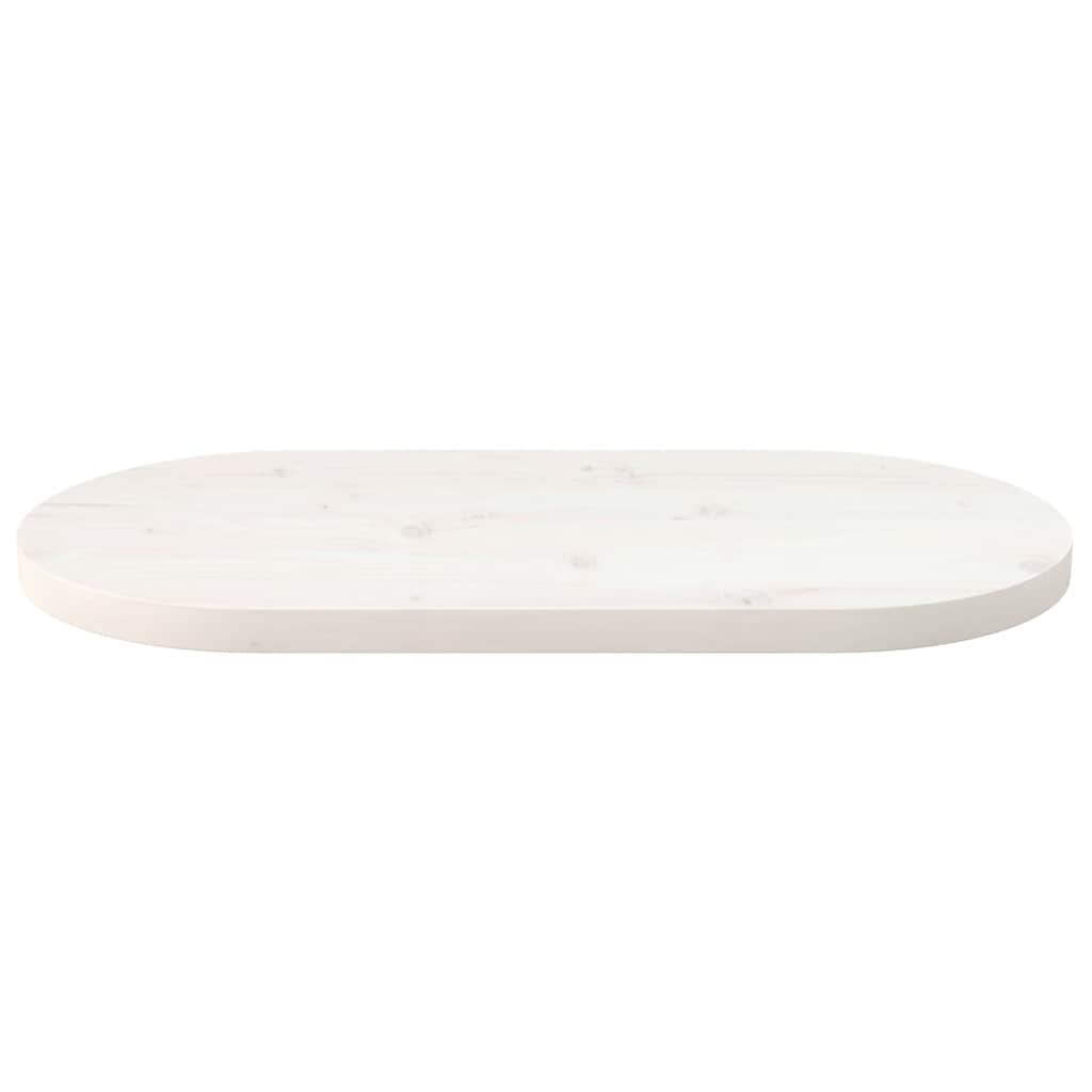 vidaXL Table Top White 60x30x2.5 cm Solid Wood Pine Oval