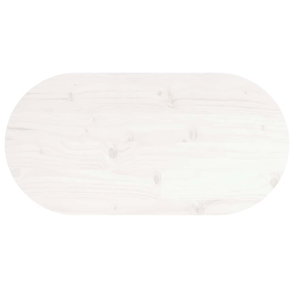 vidaXL Table Top White 60x30x2.5 cm Solid Wood Pine Oval