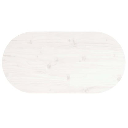vidaXL Table Top White 60x30x2.5 cm Solid Wood Pine Oval