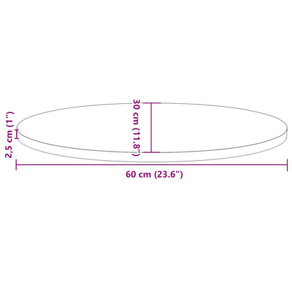 vidaXL Table Top White 60x30x2.5 cm Solid Wood Pine Oval