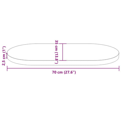 vidaXL Table Top 70x35x2.5 cm Solid Wood Pine Oval