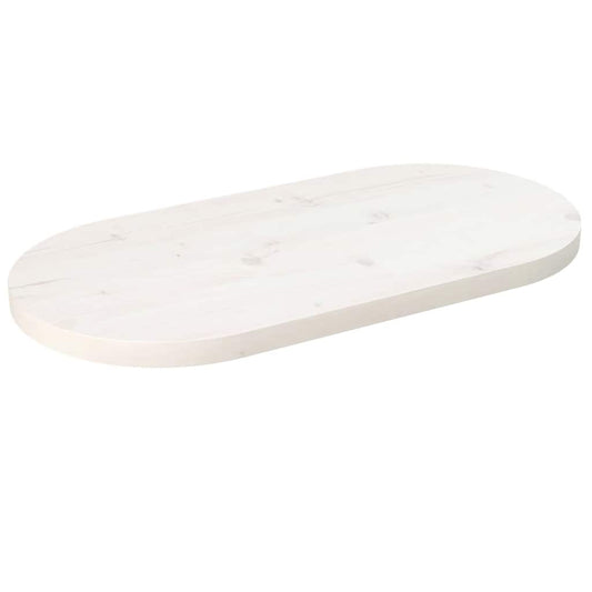 vidaXL Table Top White 70x35x2.5 cm Solid Wood Pine Oval