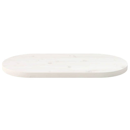 vidaXL Table Top White 70x35x2.5 cm Solid Wood Pine Oval