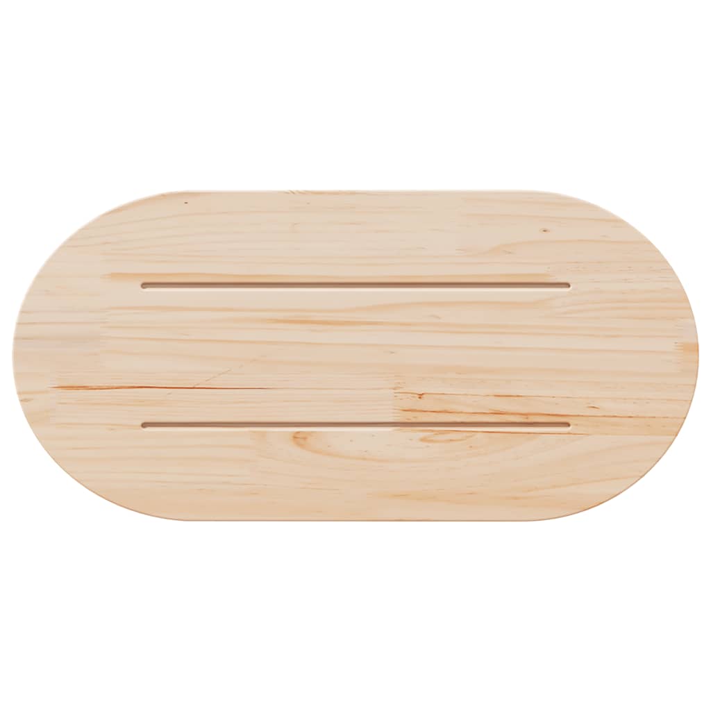 vidaXL Table Top White 70x35x2.5 cm Solid Wood Pine Oval