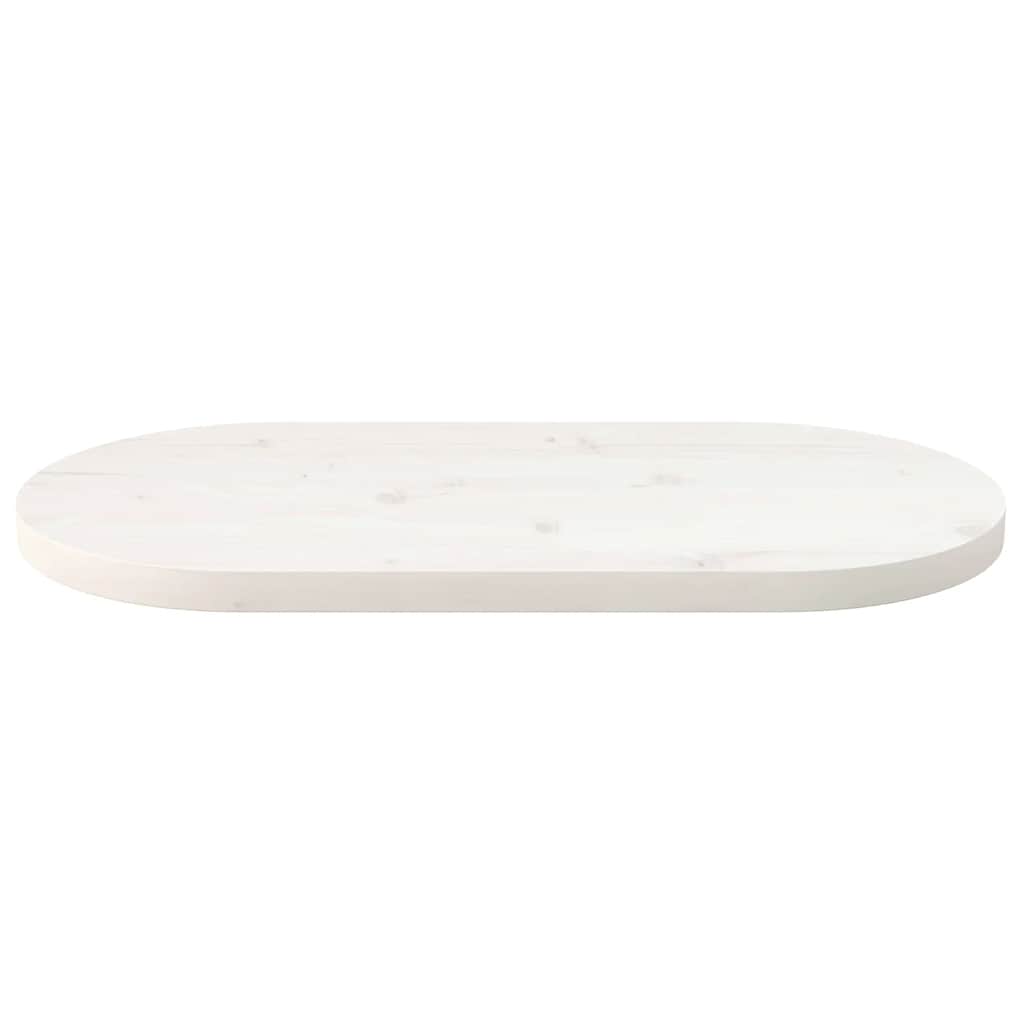 vidaXL Table Top White 80x40x2.5 cm Solid Wood Pine Oval
