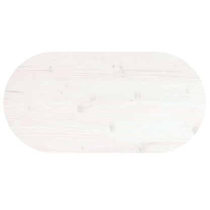 vidaXL Table Top White 80x40x2.5 cm Solid Wood Pine Oval