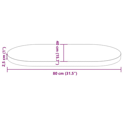 vidaXL Table Top White 80x40x2.5 cm Solid Wood Pine Oval