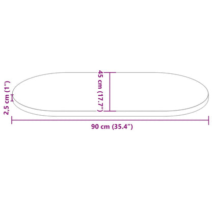 vidaXL Table Top 90x45x2.5 cm Solid Wood Pine Oval